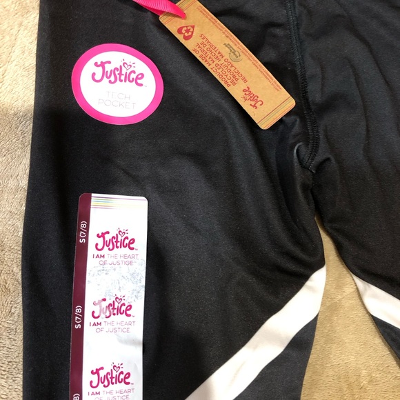 Girls Justice athletic leggings with pocket tech SMALL (7-8) NWT - Picture 4 of 8